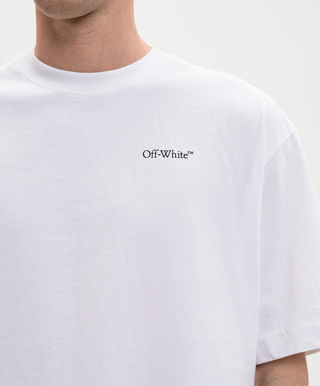Off-White Біла футболка Half Arrow 44MAA120S26J008 зображення 5