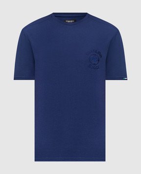 Stefano Ricci Синя футболка з вишивкою логотипа MNH6105090803