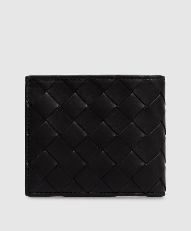 Bottega Veneta Черный кожаный портмоне Intrecciato Bi-Fold 749412VCPQ4 изображение 2