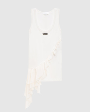 Alexander McQueen Біла майка з рюшами 870702QLAEZ
