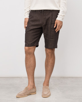 Stefano Ricci Коричневі  шорти з льону M1T6100300L0005Q