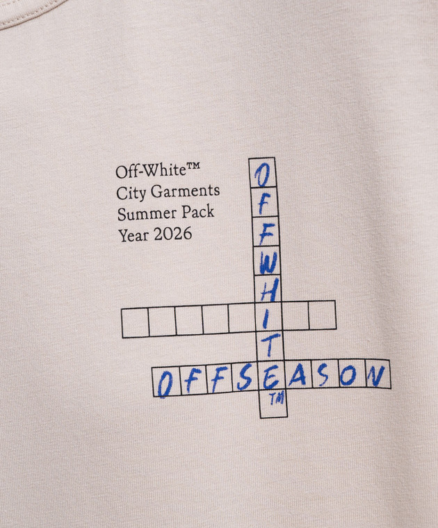 Off-White Бежевая футболка Kyiv Connect Dots 29A00751T изображение 5