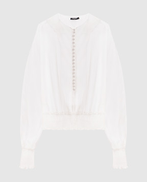 Balmain Белая блуза из шелка HF1HR156SB03