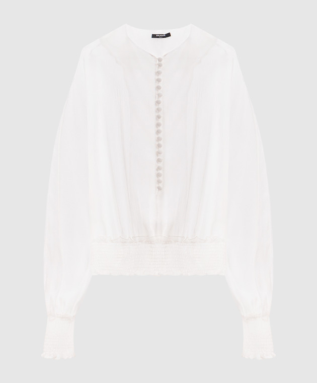 Balmain Белая блуза из шелка HF1HR156SB03