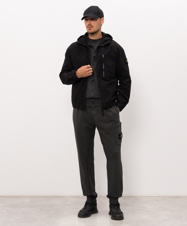 Stone Island Сіра спортивна куртка з патчем логотипа L2S156100061S0051 зображення 2