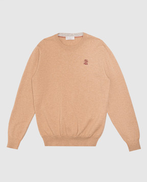 Brunello Cucinelli Детский коричневый джемпер из кашемира B22M10010A