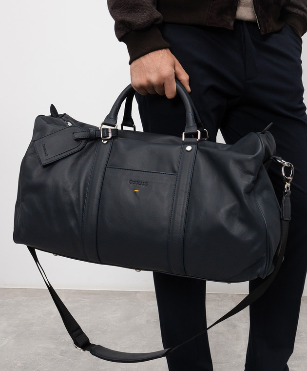 Doucal's Синяя кожаная дорожная сумка с тиснением логотипа DB002303UT284 изображение 2