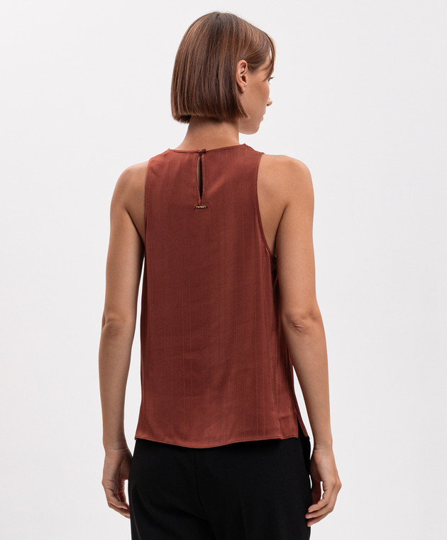 Twinset Коричневий топ з мереживом 262TP2124 зображення 4