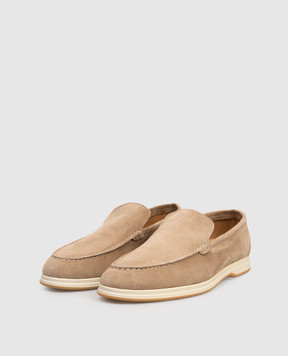 Enrico Mandelli Бежевые замшевые лоферы 0YACHT7415
