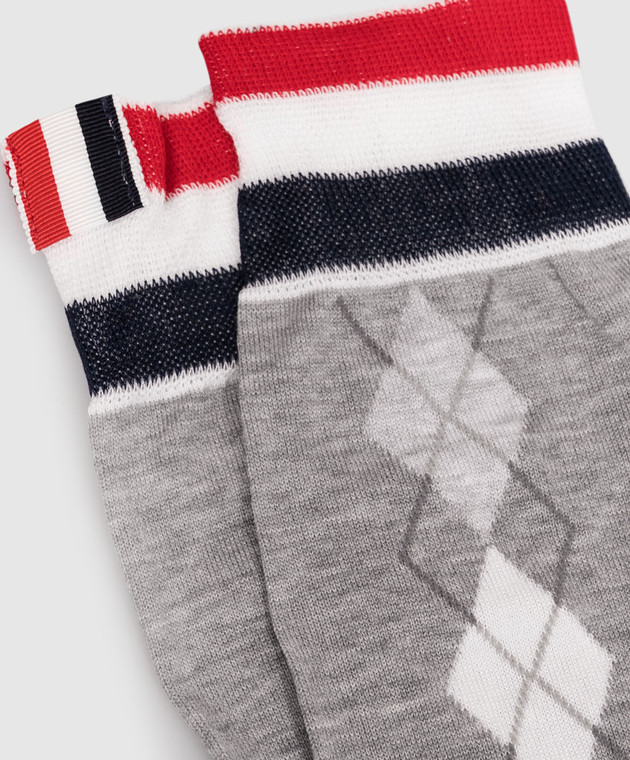Thom Browne Сірі шкарпетки з візерунком MAS216AY3012 зображення 3