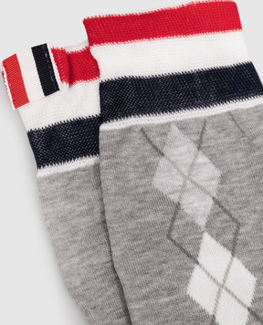 Thom Browne Сірі шкарпетки з візерунком MAS216AY3012