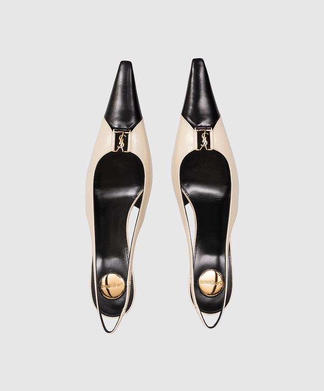 Saint Laurent Бежеві шкіряні мюлі BABYLONE 858966AAESX зображення 4