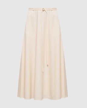 Agnona Бежевая юбка миди из шерсти TG1113XUW023