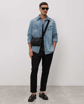 Dolce&Gabbana Чорні штани з патчем логотипа GVZAETGK302