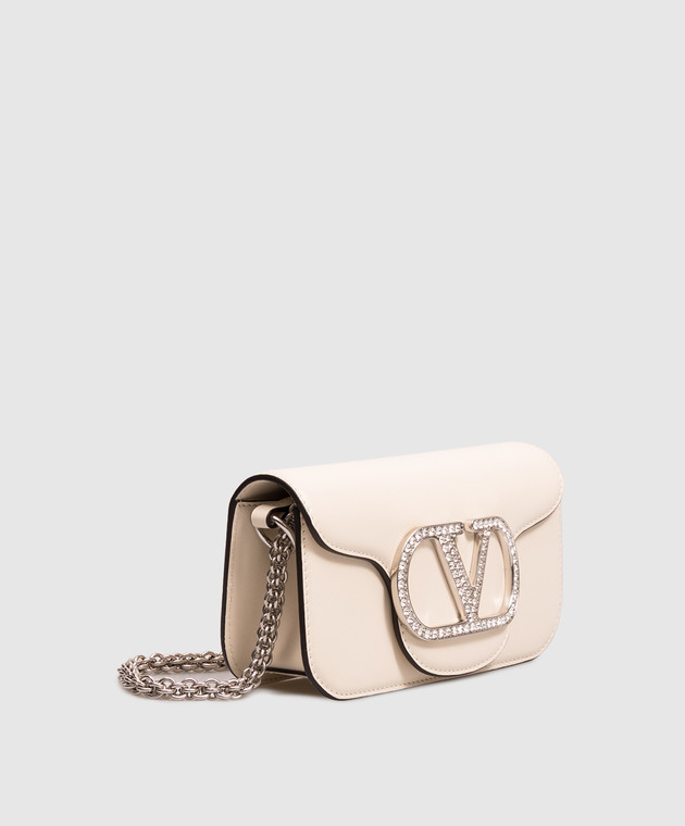 Valentino Бежева шкіряна сумка Locò 9W2B0K53UTF зображення 3