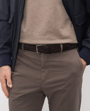 ISAIA Коричневий замшевий плетений ремінь FB0047PLF40