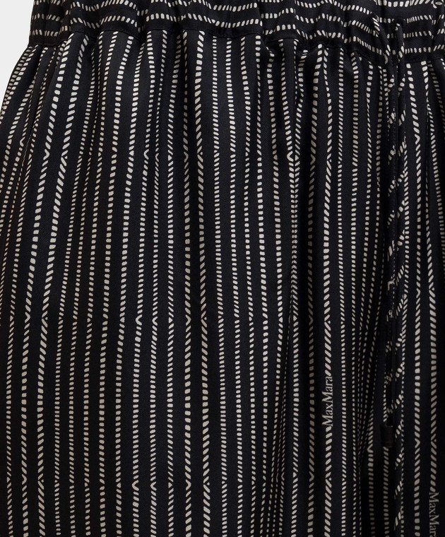 Max Mara Чорні палаццо CLARINO із шовку в смужку MXMCLARINO зображення 5