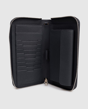 Stefano Ricci Шкіряний клатч синього кольору з емблемою PP312PMR