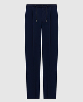Pini Parma Синие брюки из шерсти TRLEISUREBL