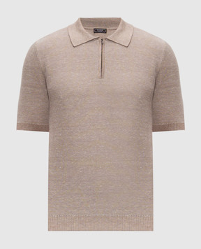 Peserico Коричневое поло с леном в узор R59473F129108N