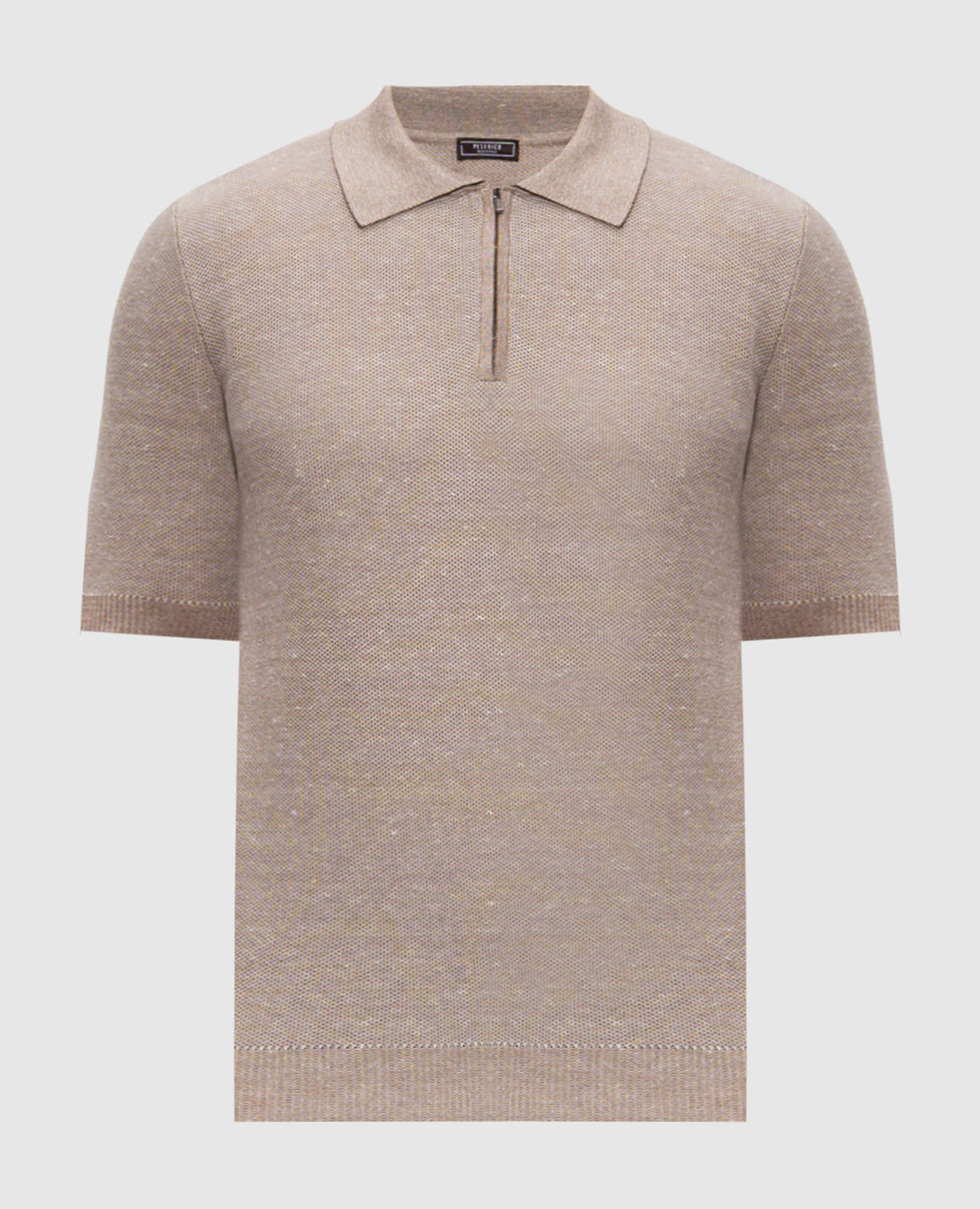 Коричневое поло с леном в узор