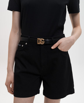 Dolce&Gabbana Чорний шкіряний ремінь з логотипом BE1682AW576