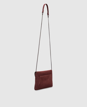 Brunello Cucinelli Бордовый замшевый клатч с тиснением логотипа MWDLD2722P