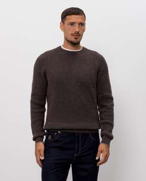 Brunello Cucinelli Коричневий светр з кашеміру M2274100