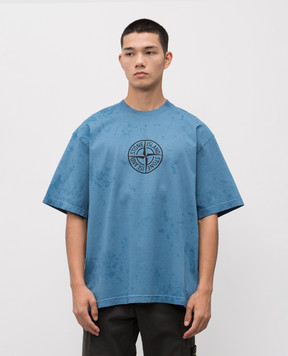 Stone Island Блакитна футболка з принтом K2S152100021S0235