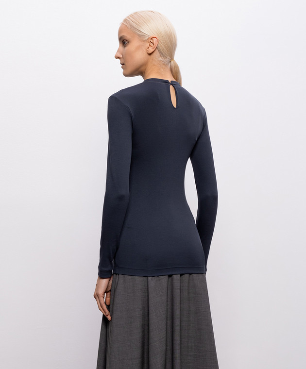 Brunello Cucinelli Синий лонгслив с цепочкой мониль MPTC8BJ300 изображение 4