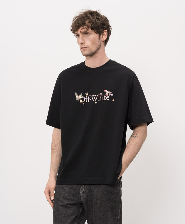 Off-White Черная футболка с принтом Dream Arrow 44MAA120Z26J003 изображение 3