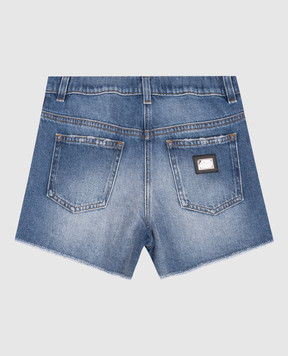 Dolce&Gabbana Дитячі сині джинсові шорти з мереживом L53Q51LDD6136