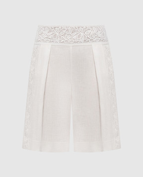Ermanno Scervino Life Бермуды цвета айвори из льна D484P611GQII