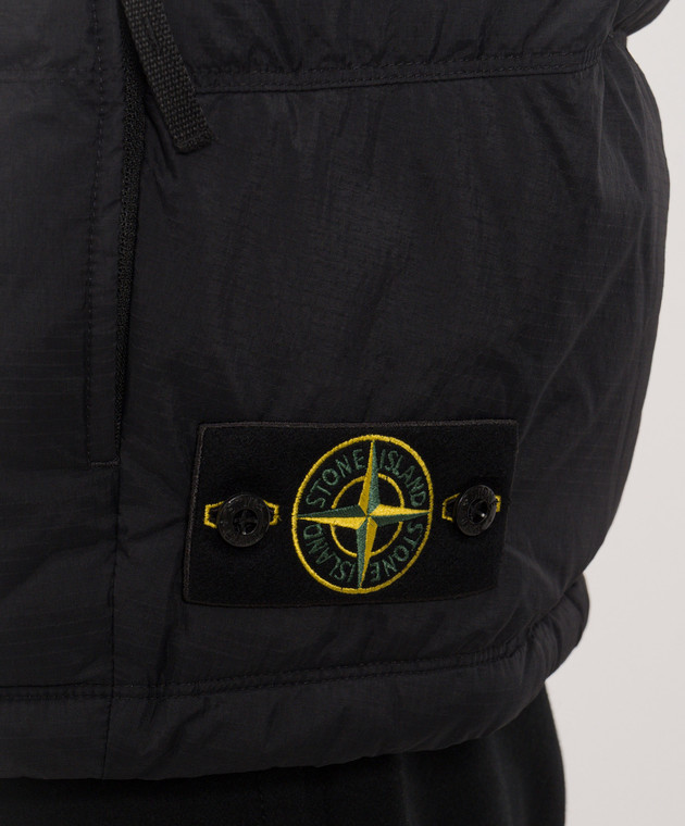 Stone Island Черный пуховый жилет с логотипом патча L2S15G100004S0483 изображение 5