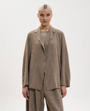 BOBOUTIC Коричневый жакет с шелком 5047