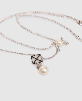Off-White Серебряная цепочка с бусинами и эмблемой Arrow OWOB140S26MET001