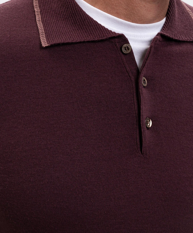 Canali Бордове поло з вовни MK02481C0017 зображення 5