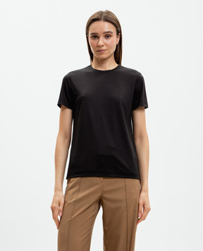 Marco Pescarolo Чорна футболка Amata з вовни AMATAD53Y04