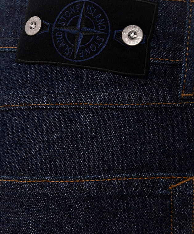 Stone Island Сині джинси з патчем логотипа L2S14J100005S00J7 зображення 5