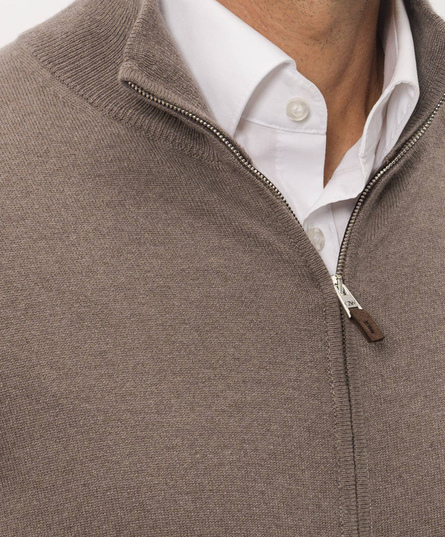 Cashmere&Whiskey Кардиган коричневого кольору з кашеміру MU867A1312525R зображення 5