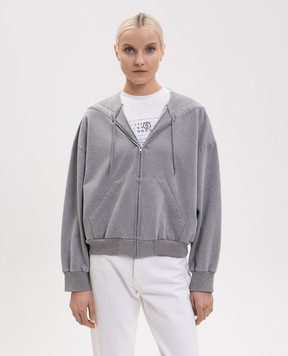 Maison Margiela MM6 Сіра меланжева спортивна куртка з вінтажним ефектом S52HG0041S25337