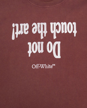 Off-White Детская бордовая футболка Art Quote 44BAA002F26J00B