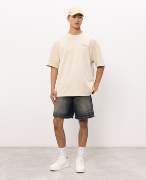 AMIRI Бежева футболка MA QUAD CHECKERBOARD AMTOJR1172