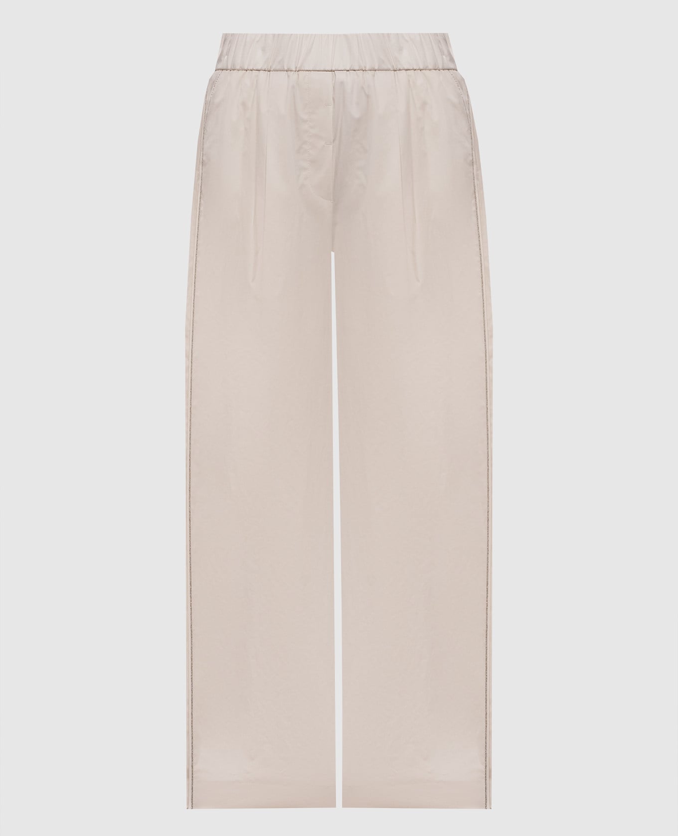 Бежевые брюки с цепочкой мониль