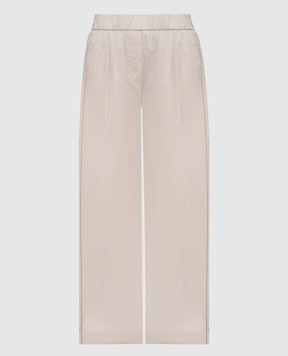 Peserico Бежевые брюки с цепочкой мониль A0465701979