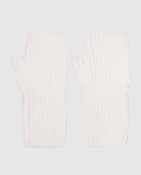 Allude Мітенки кольору айворі з кашеміру 26511227