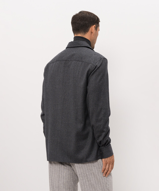 Brunello Cucinelli Серая рубашка из шерсти MY6660721 изображение 4