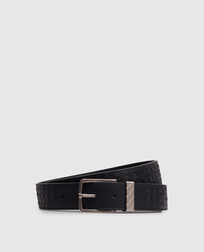 Bottega Veneta Синій шкіряний ремінь Intrecciato 843902V5XN1