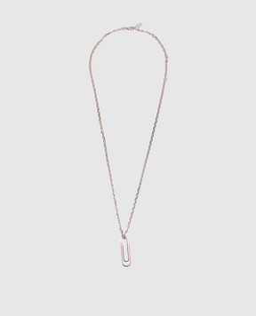Off-White Сріблястий ланцюжок з підвіскою Paperclip OMOB169S26MET001