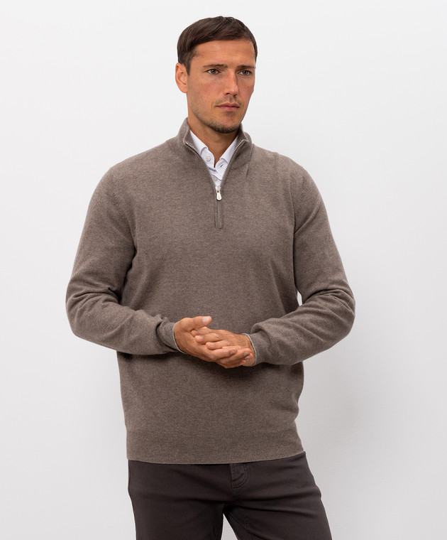 Brunello Cucinelli Коричневый джемпер из кашемира M2200124 изображение 3